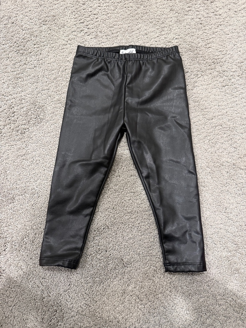 Splendid Black Faux Leather Leggings - 12-18 months